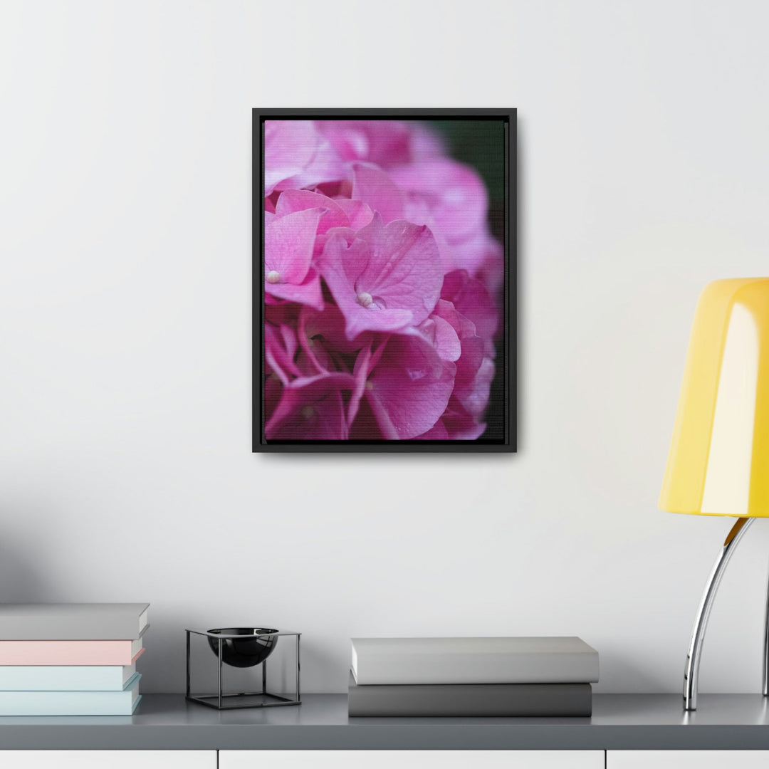 Pink Hydrangea Detail - Canvas with Frame - Visiting This World