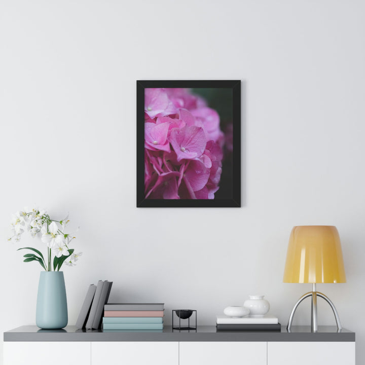 Pink Hydrangea Detail - Framed Print - Visiting This World