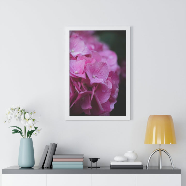 Pink Hydrangea Detail - Framed Print - Visiting This World