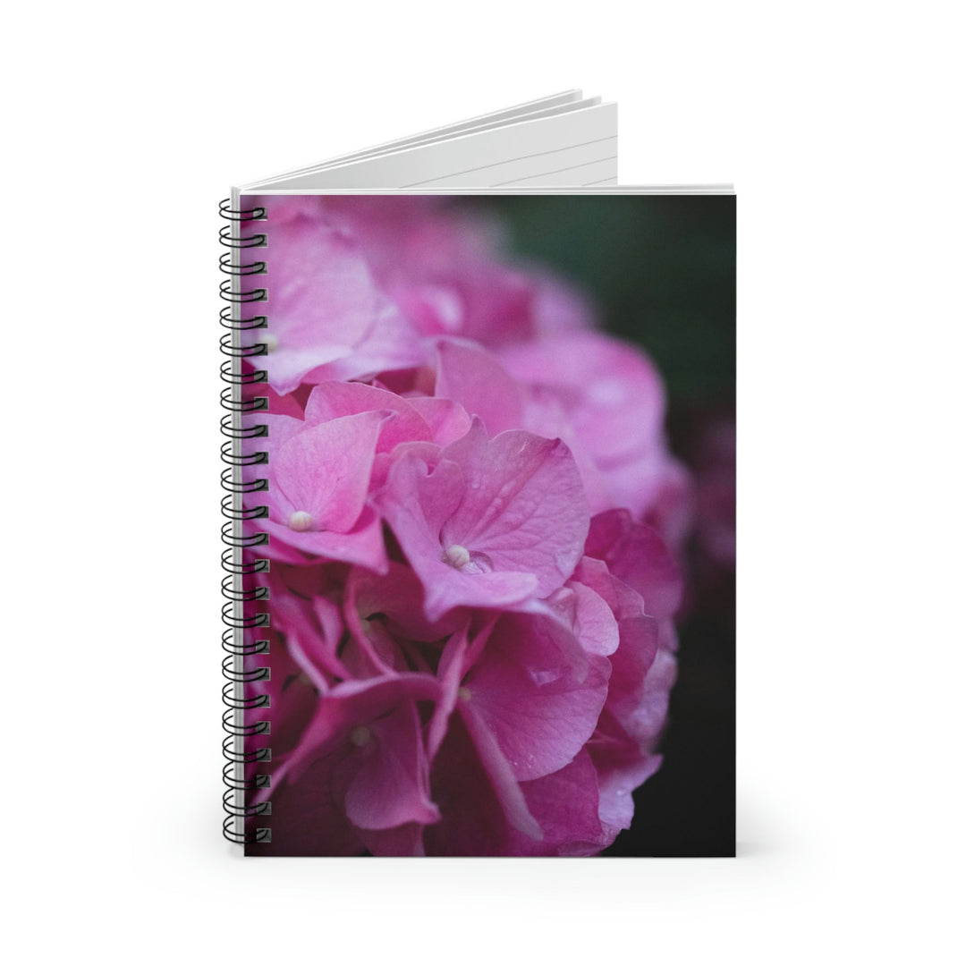 Pink Hydrangea Detail - Spiral Ruled Line Notebook - Visiting This World