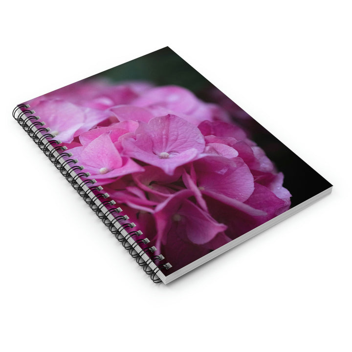 Pink Hydrangea Detail - Spiral Ruled Line Notebook - Visiting This World