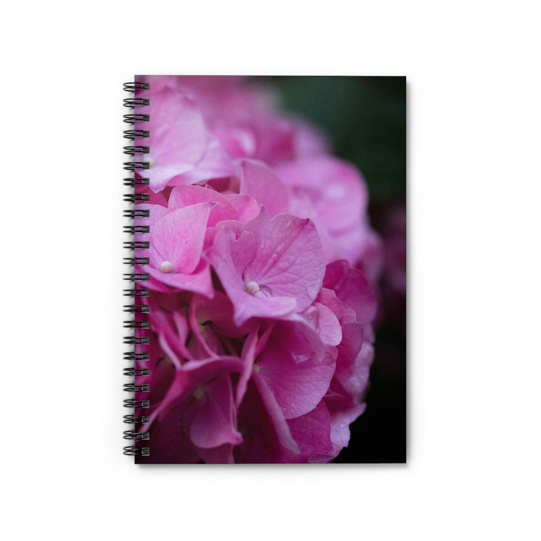 Pink Hydrangea Detail - Spiral Ruled Line Notebook - Visiting This World