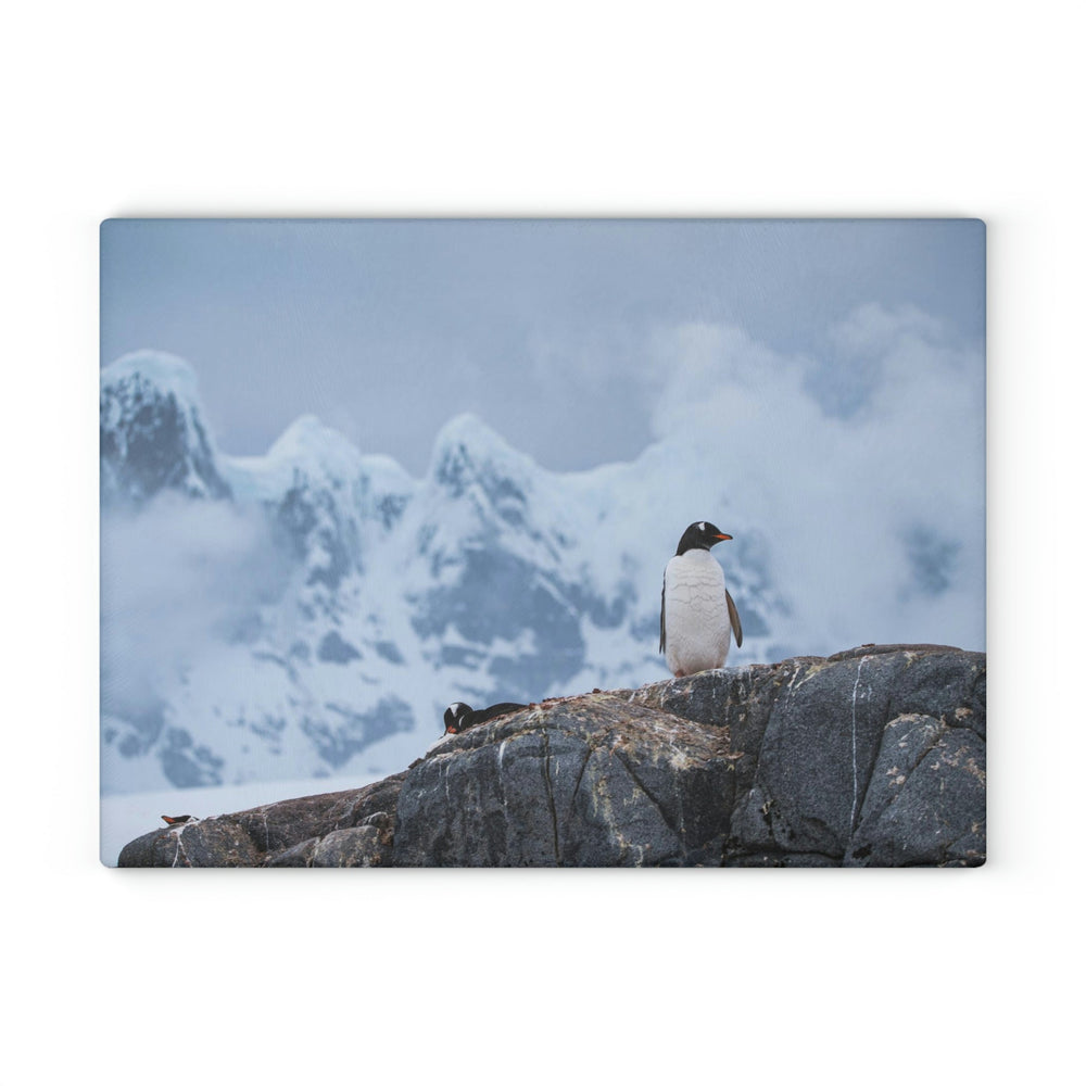 Poised Penguin - Glass Cutting Board - Visiting This World