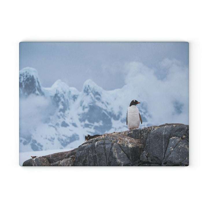 Poised Penguin - Glass Cutting Board - Visiting This World