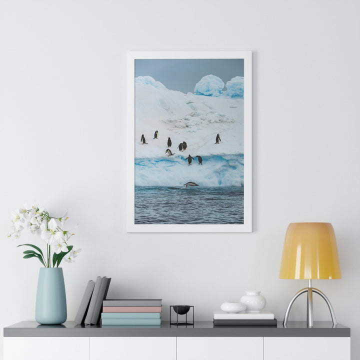 Porpoising Penguin - Framed Print - Visiting This World