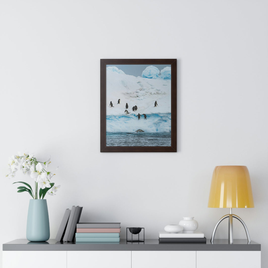 Porpoising Penguin - Framed Print - Visiting This World