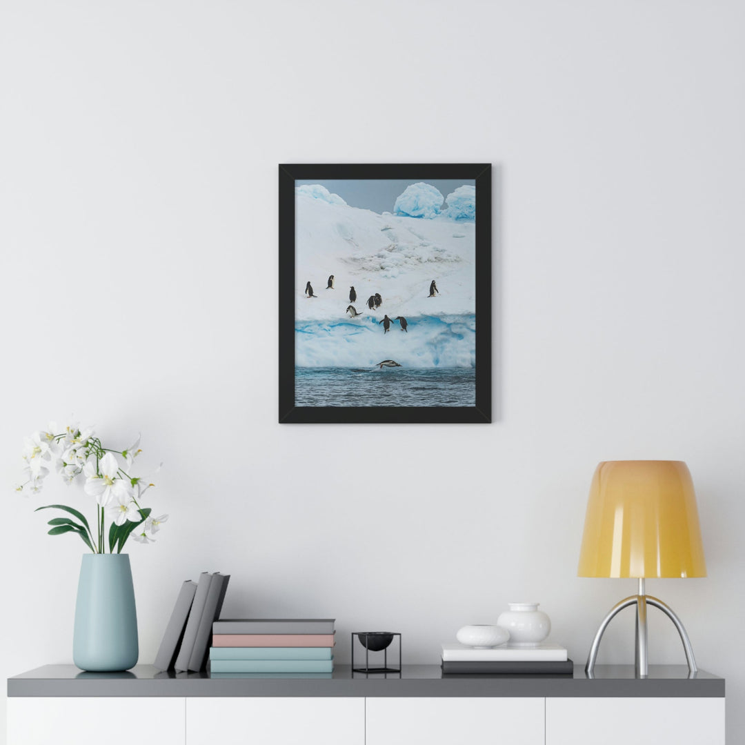 Porpoising Penguin - Framed Print - Visiting This World