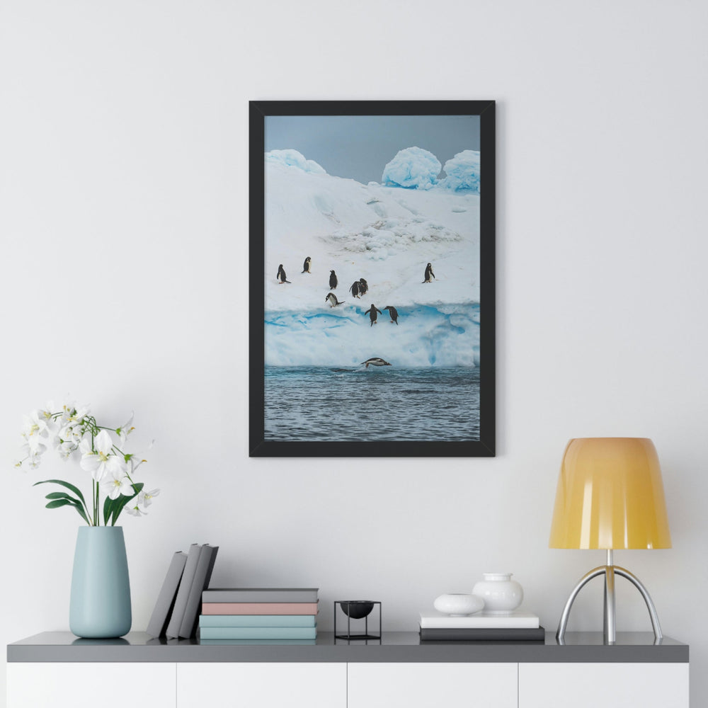 Porpoising Penguin - Framed Print - Visiting This World