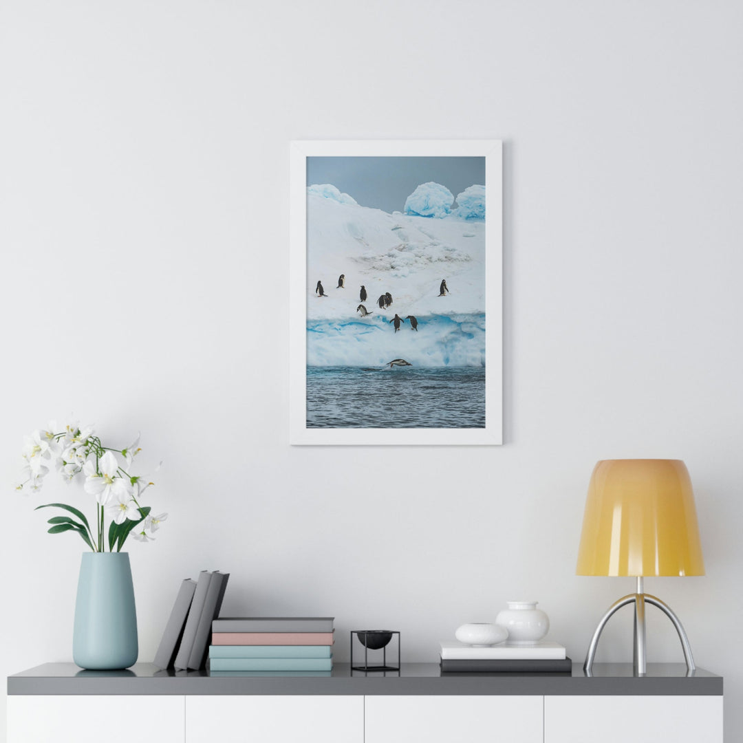 Porpoising Penguin - Framed Print - Visiting This World