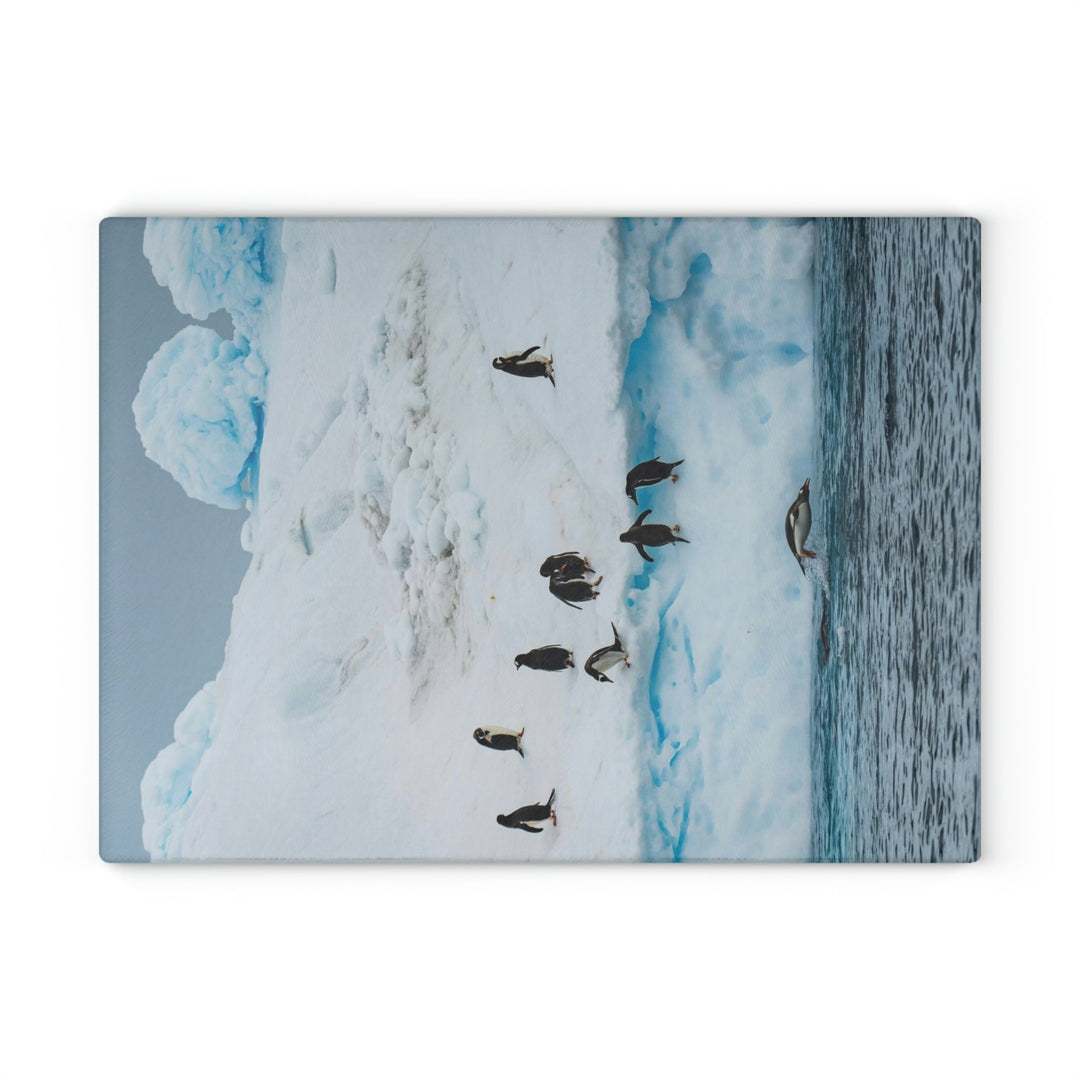 Porpoising Penguin - Glass Cutting Board - Visiting This World