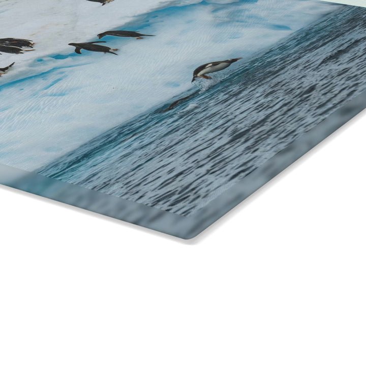 Porpoising Penguin - Glass Cutting Board - Visiting This World