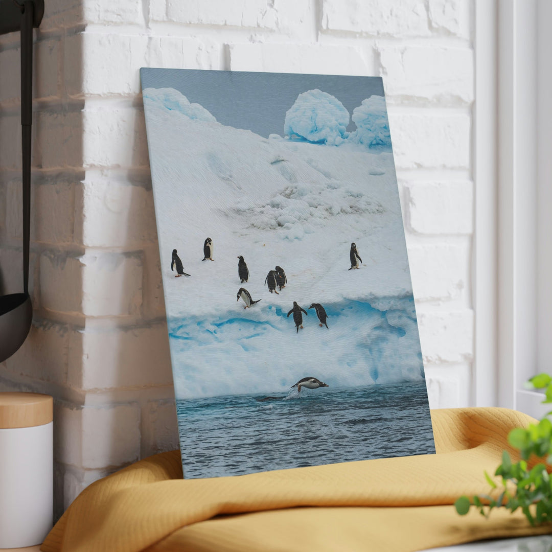 Porpoising Penguin - Glass Cutting Board - Visiting This World