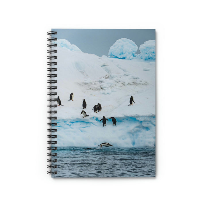 Porpoising Penguin - Spiral Ruled Line Notebook - Visiting This World