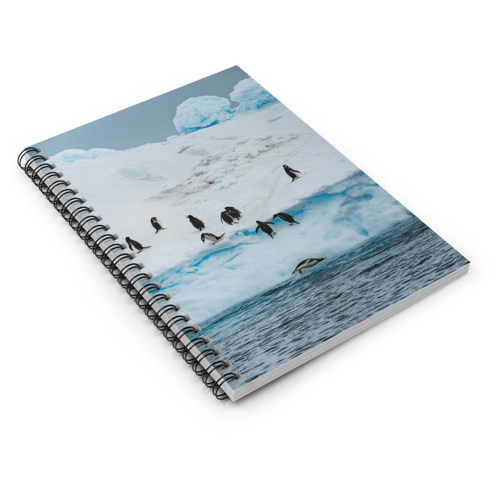 Porpoising Penguin - Spiral Ruled Line Notebook - Visiting This World