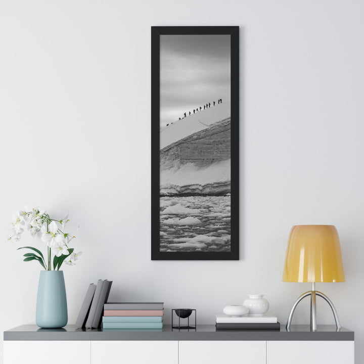 Preparing for the Climb in Black and White - Framed Print - Visiting This World