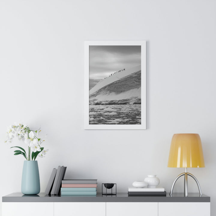 Preparing for the Climb in Black and White - Framed Print - Visiting This World