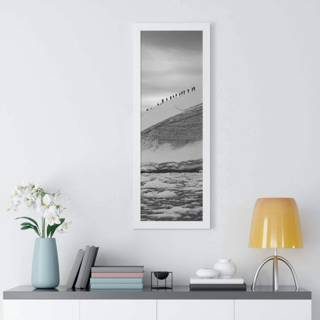 Preparing for the Climb in Black and White - Framed Print - Visiting This World