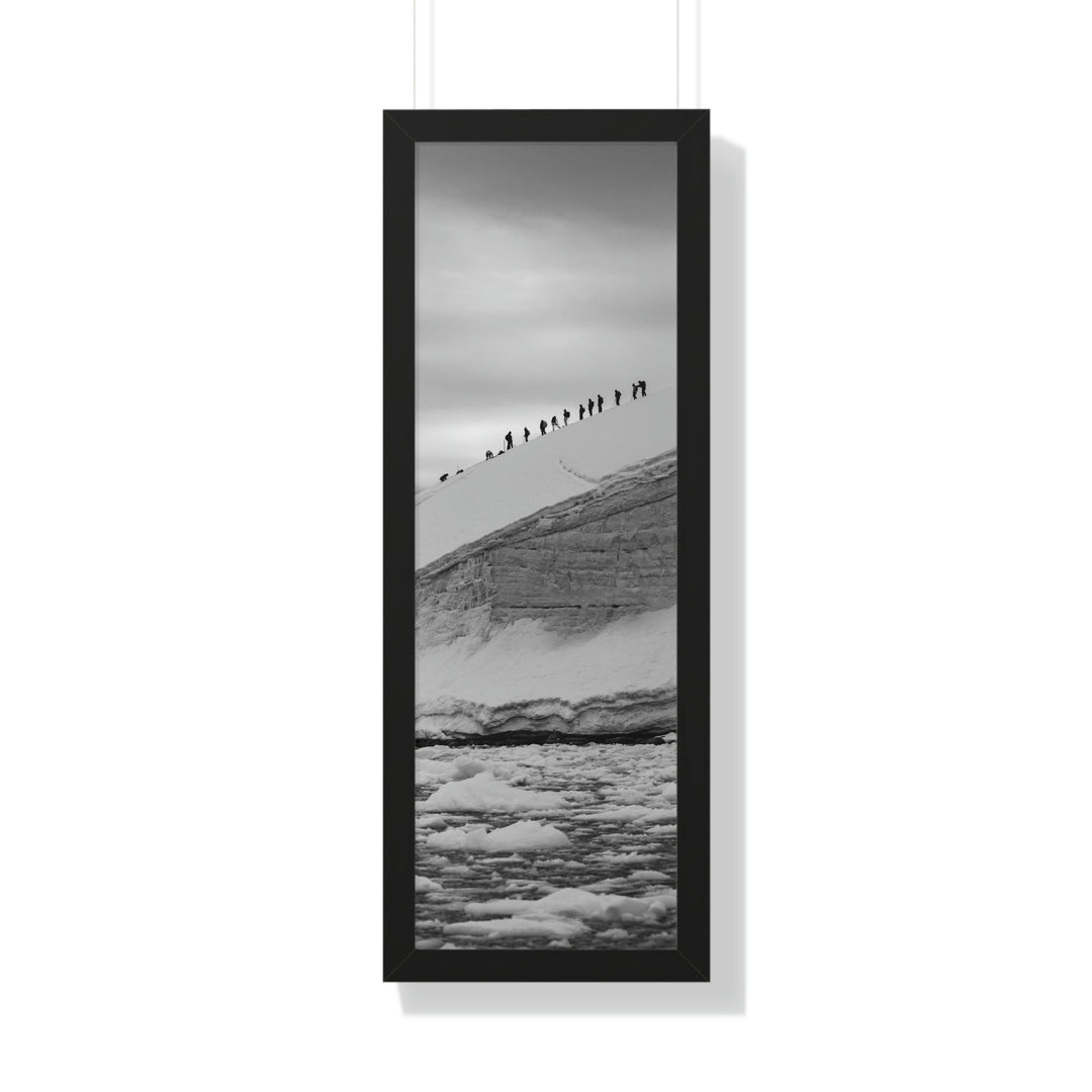 Preparing for the Climb in Black and White - Framed Print - Visiting This World