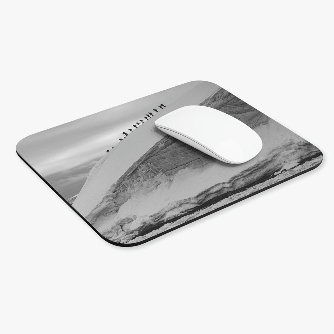 Preparing for the Climb in Black and White - Mouse Pad (Rectangle) - Visiting This World