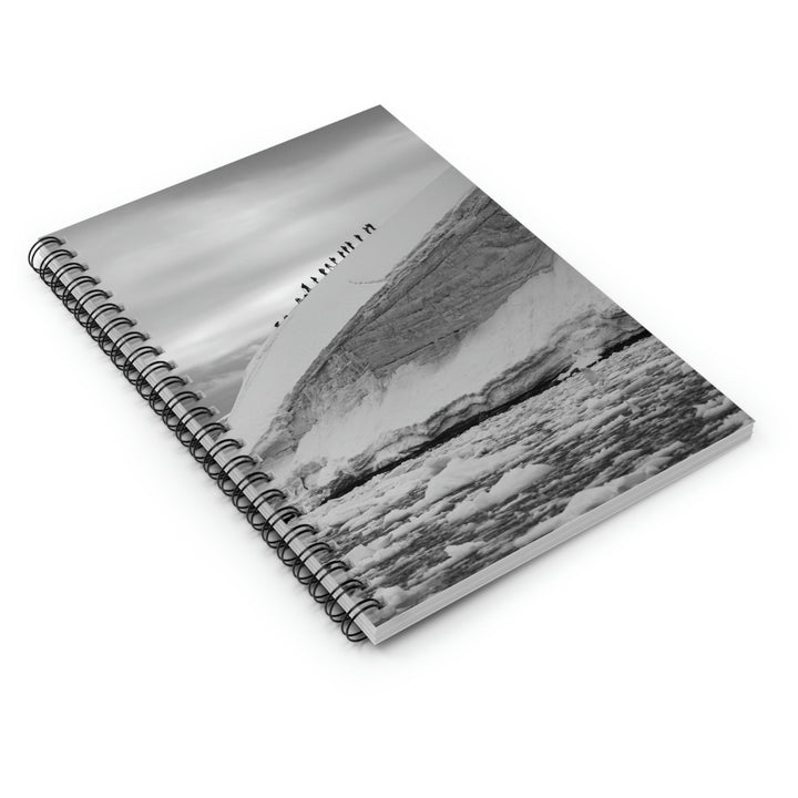 Preparing for the Climb in Black and White - Spiral Ruled Line Notebook - Visiting This World