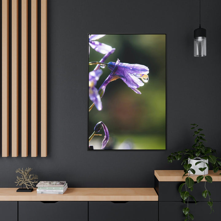 Purple Droplets - Canvas with Frame - Visiting This World