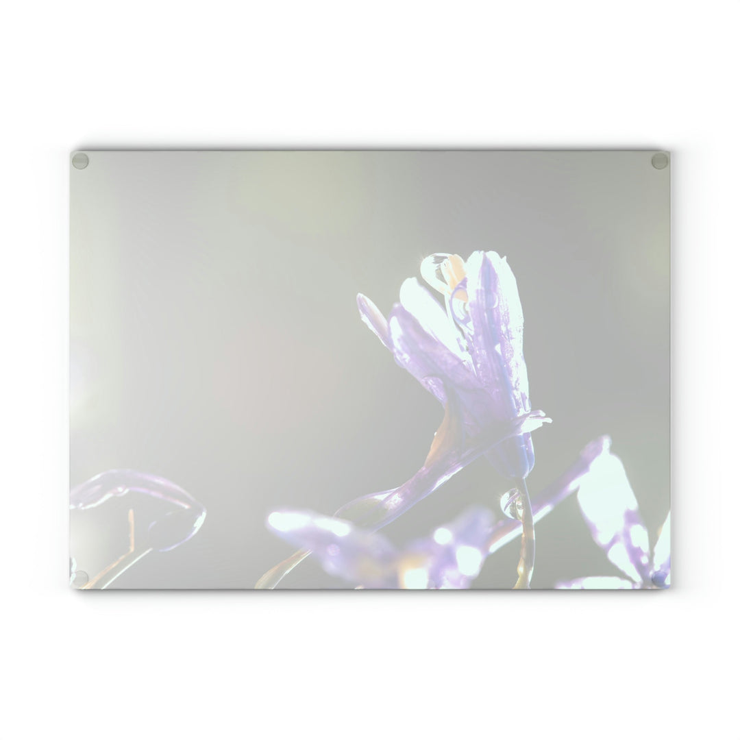 Purple Droplets - Glass Cutting Board - Visiting This World