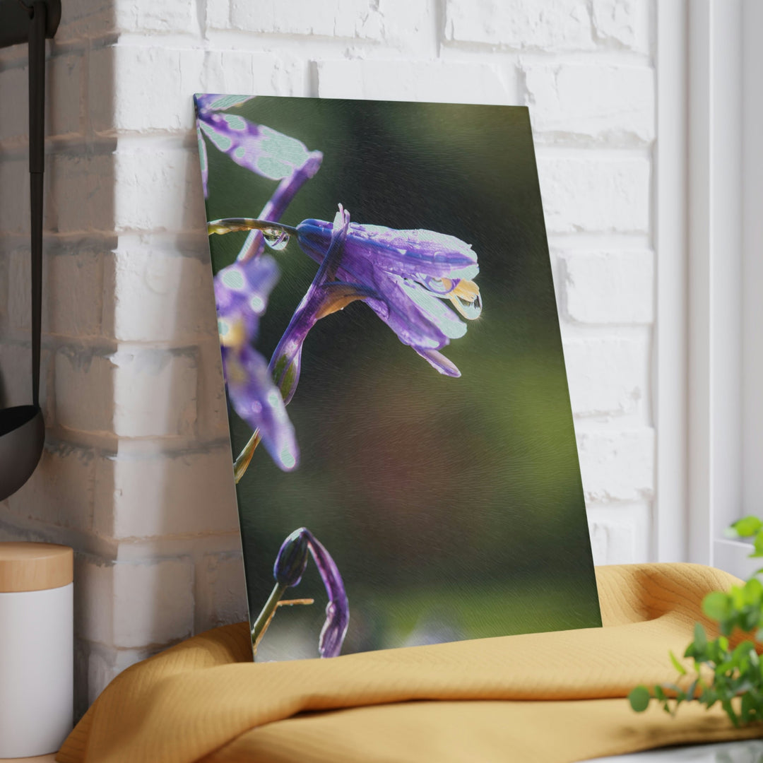 Purple Droplets - Glass Cutting Board - Visiting This World