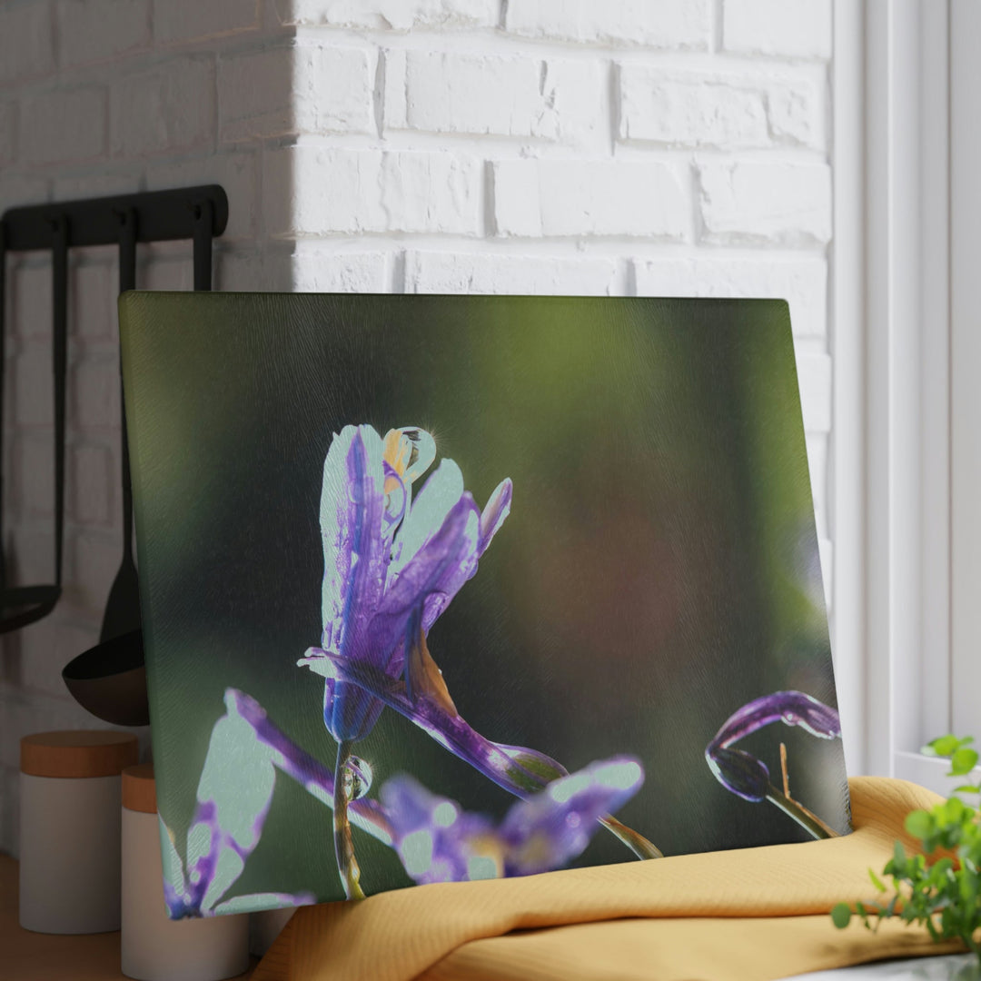 Purple Droplets - Glass Cutting Board - Visiting This World