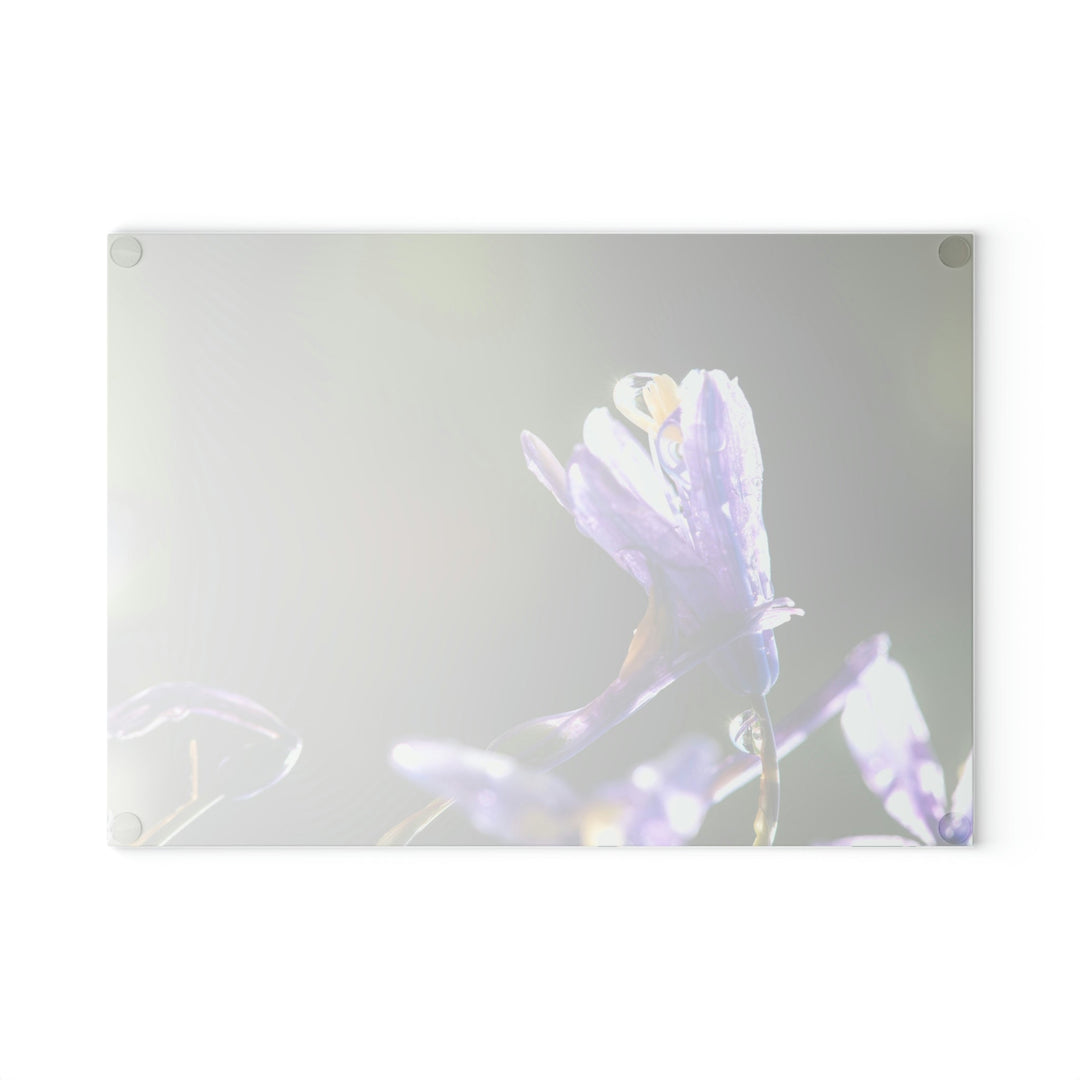 Purple Droplets - Glass Cutting Board - Visiting This World