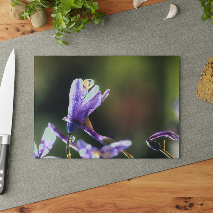 Purple Droplets - Glass Cutting Board - Visiting This World