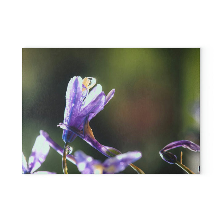 Purple Droplets - Glass Cutting Board - Visiting This World