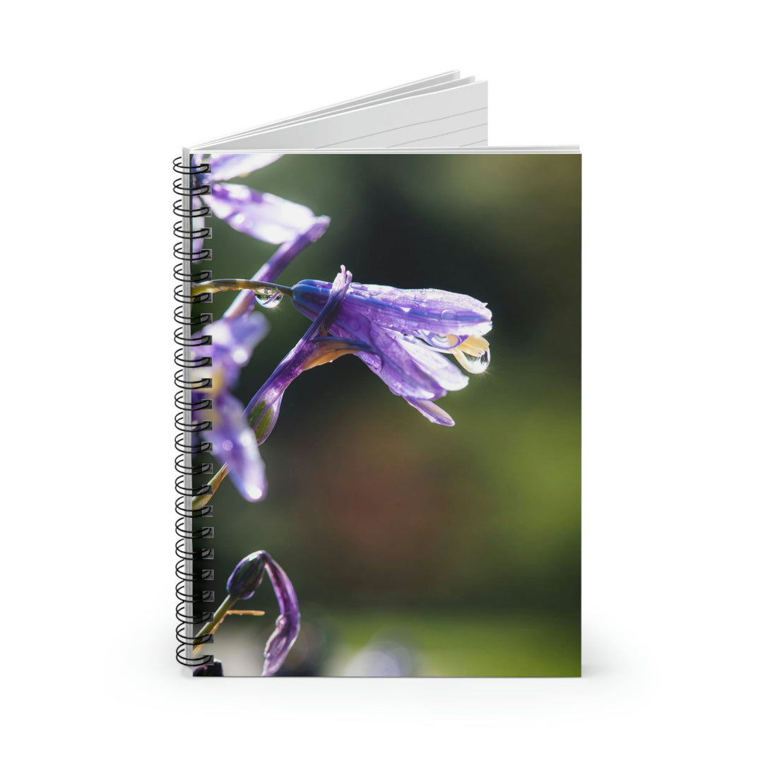 Purple Droplets - Spiral Ruled Line Notebook - Visiting This World