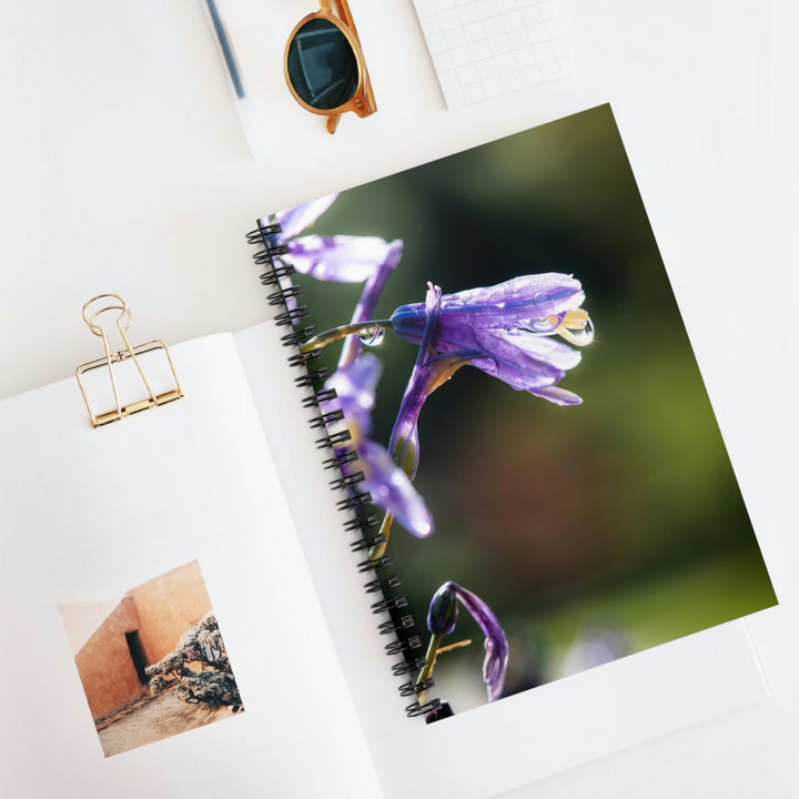 Purple Droplets - Spiral Ruled Line Notebook - Visiting This World