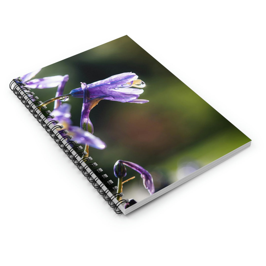 Purple Droplets - Spiral Ruled Line Notebook - Visiting This World