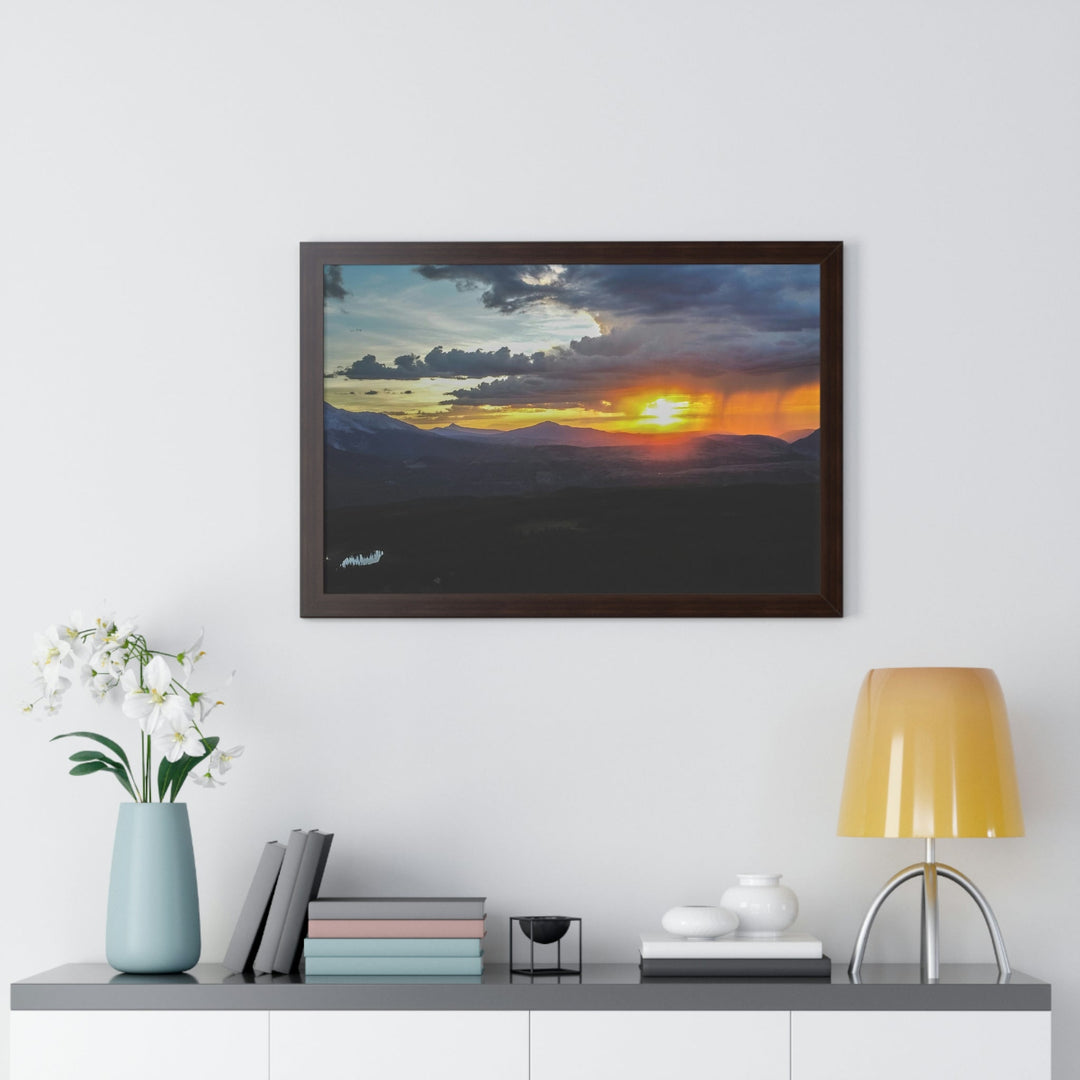 Rainy Sunset - Framed Print - Visiting This World