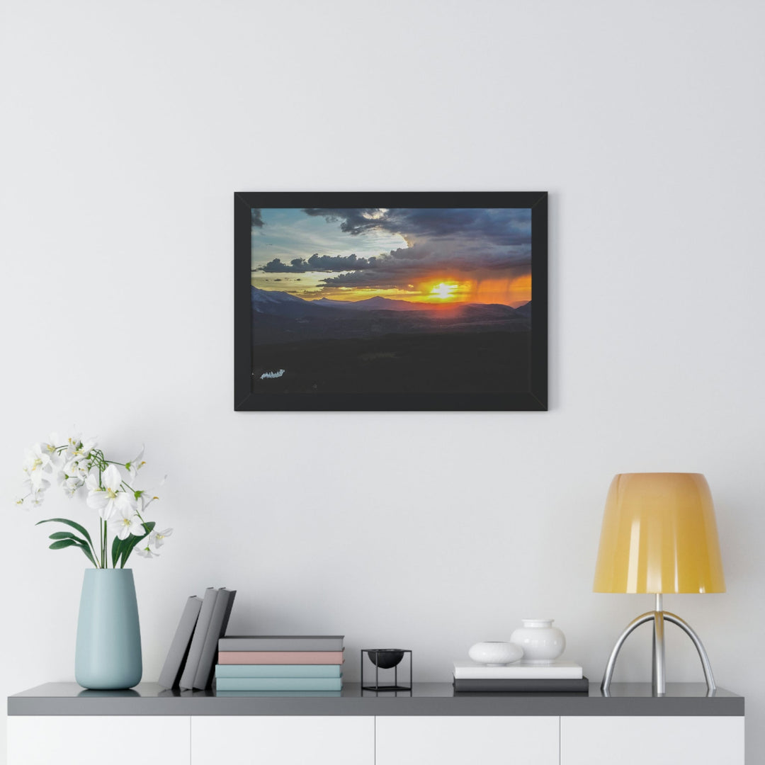 Rainy Sunset - Framed Print - Visiting This World