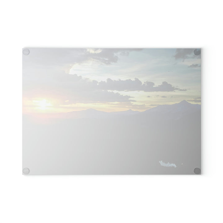 Rainy Sunset - Glass Cutting Board - Visiting This World