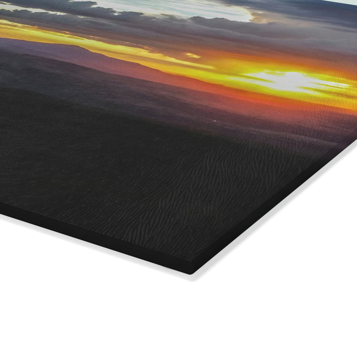 Rainy Sunset - Glass Cutting Board - Visiting This World