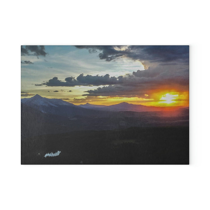 Rainy Sunset - Glass Cutting Board - Visiting This World