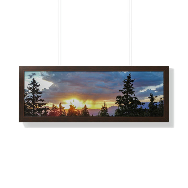 Rainy Sunset Through the Trees - Framed Print - Visiting This World