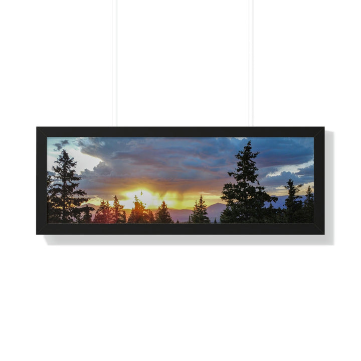 Rainy Sunset Through the Trees - Framed Print - Visiting This World