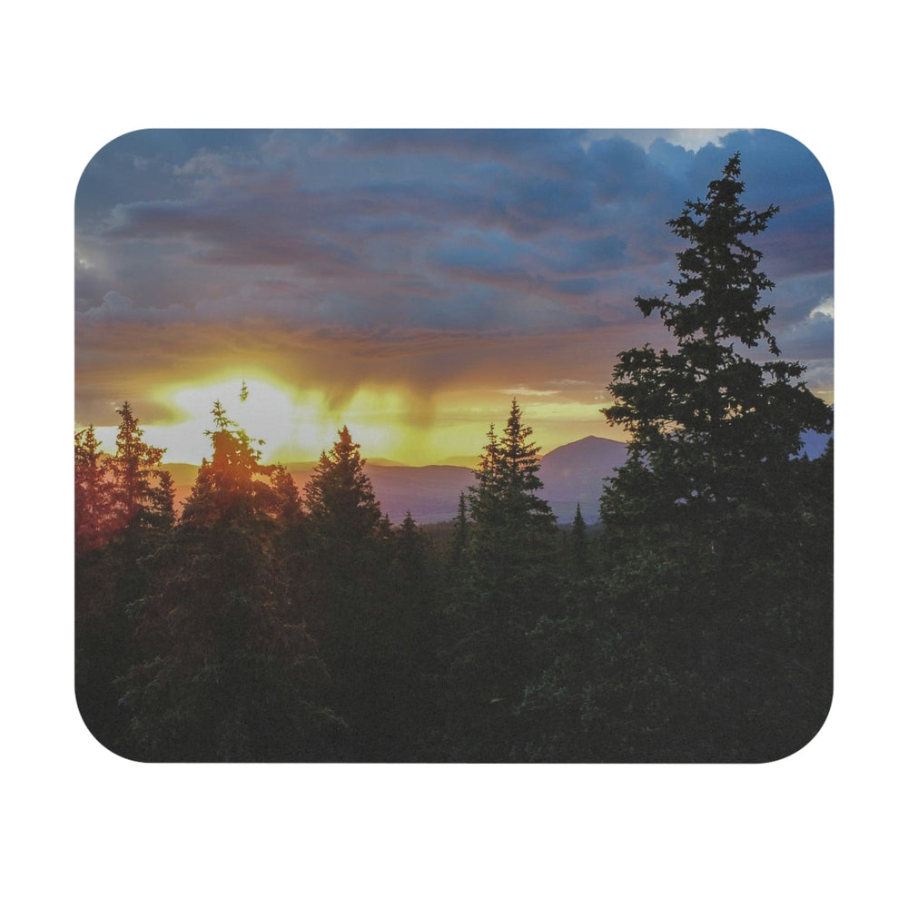 Rainy Sunset Through the Trees - Mouse Pad (Rectangle) - Visiting This World