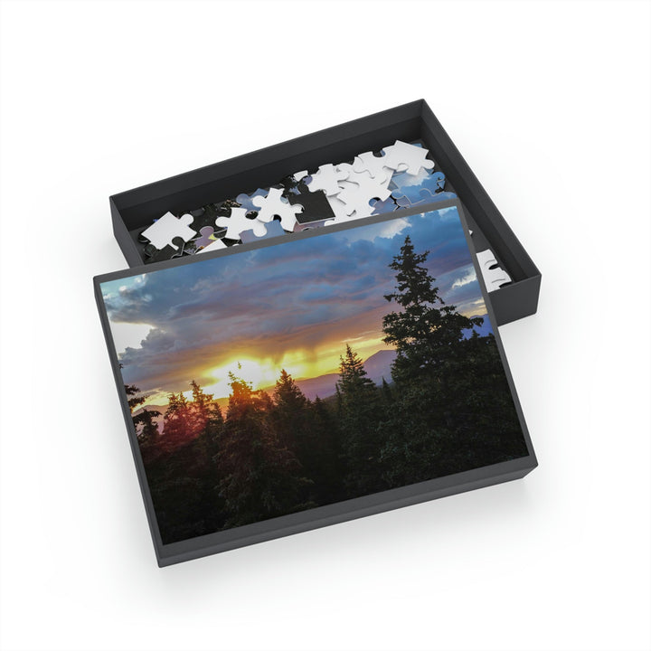 Rainy Sunset Through the Trees - Nature Puzzle (96, 252, 500, 1000-Piece) - Visiting This World