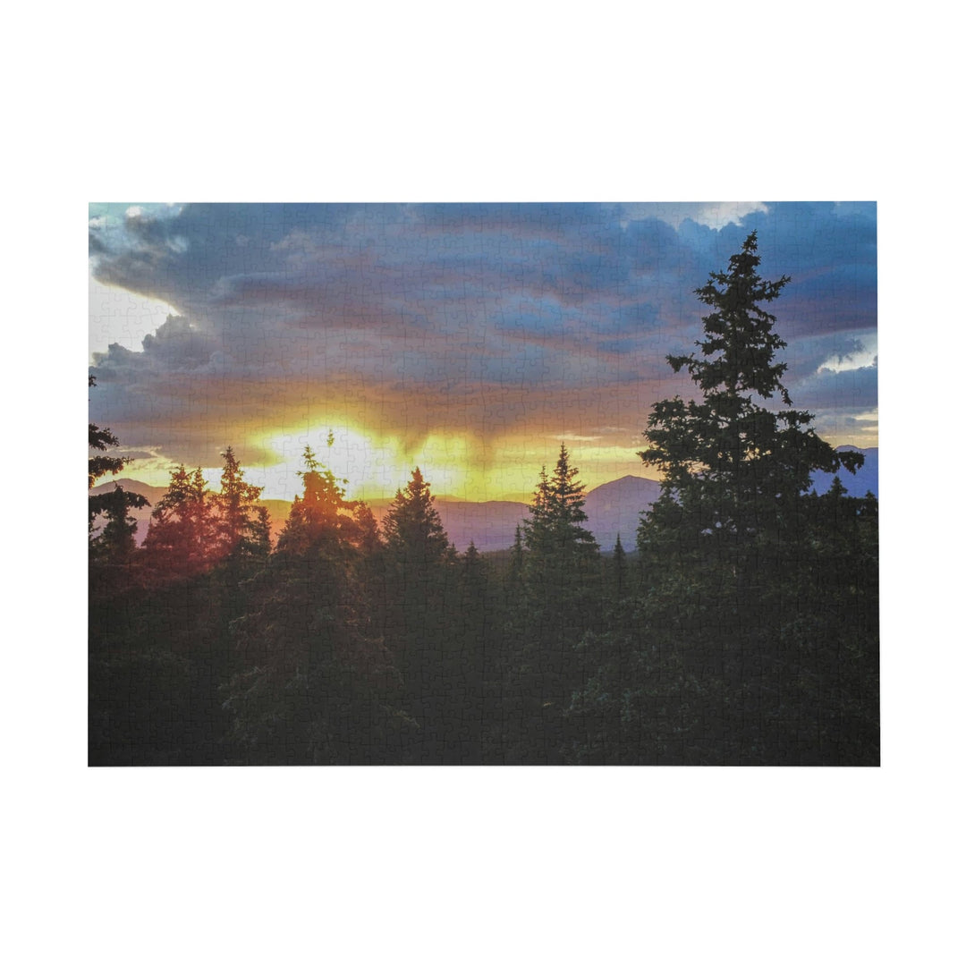 Rainy Sunset Through the Trees - Nature Puzzle (96, 252, 500, 1000-Piece) - Visiting This World