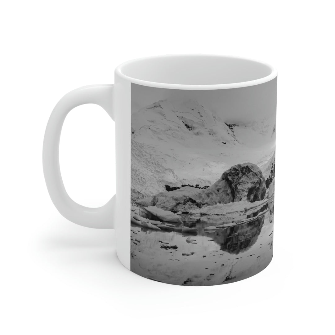 Reflected Calm in Black and White - Ceramic Mug 11oz - Visiting This World