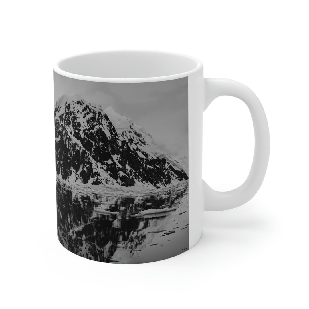 Reflected Calm in Black and White - Ceramic Mug 11oz - Visiting This World