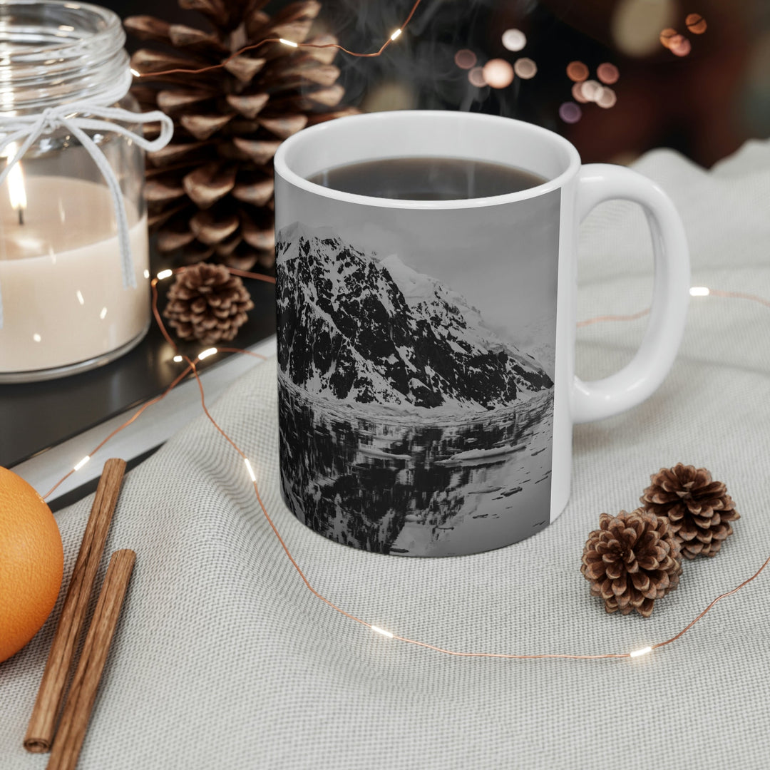 Reflected Calm in Black and White - Ceramic Mug 11oz - Visiting This World