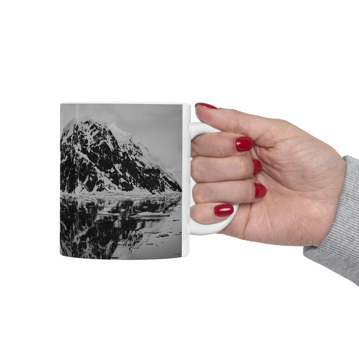 Reflected Calm in Black and White - Ceramic Mug 11oz - Visiting This World