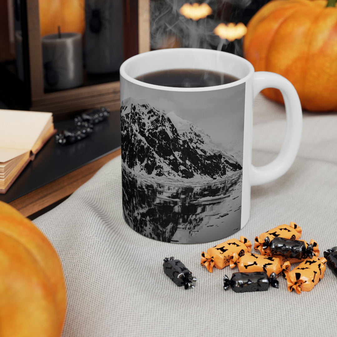 Reflected Calm in Black and White - Ceramic Mug 11oz - Visiting This World