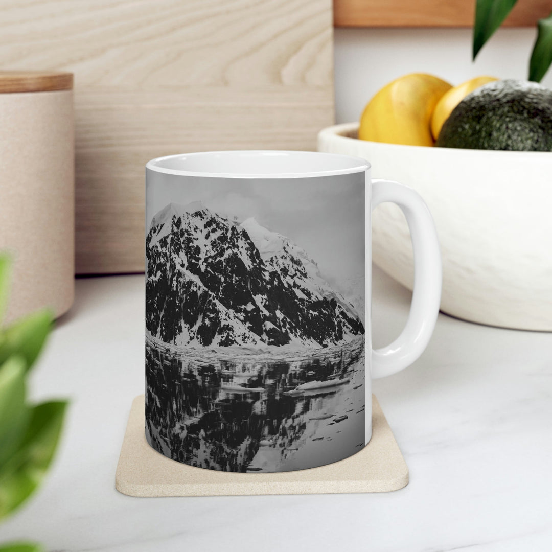 Reflected Calm in Black and White - Ceramic Mug 11oz - Visiting This World